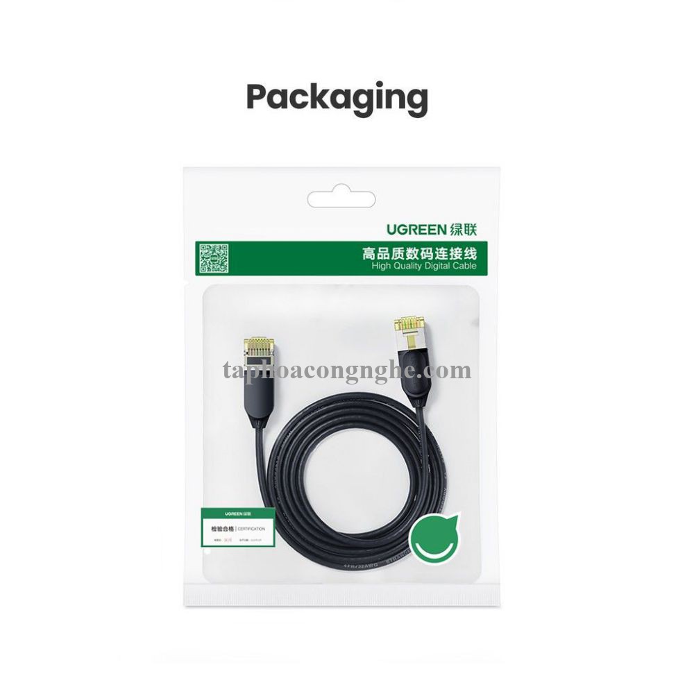 Ugreen 80418 3M 10Gbps màu đen cáp mạng CAT7 siêu mỏng nhỏ 0.38mm NW149 30080418